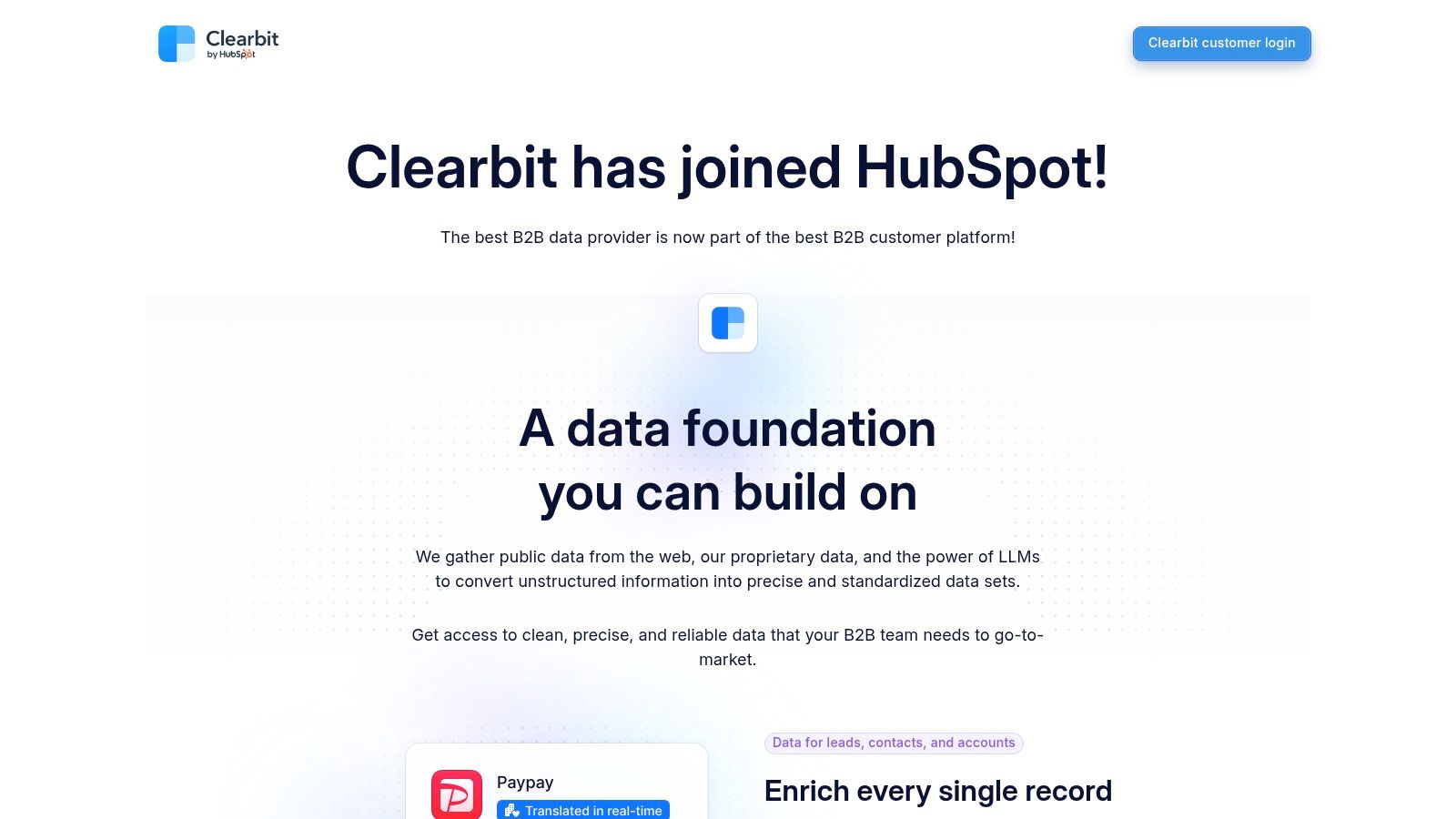 Clearbit, agora HubSpot Breeze Intelligence